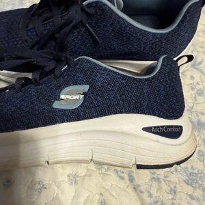Skechers Navy Blue Arch Comfort Sneakers